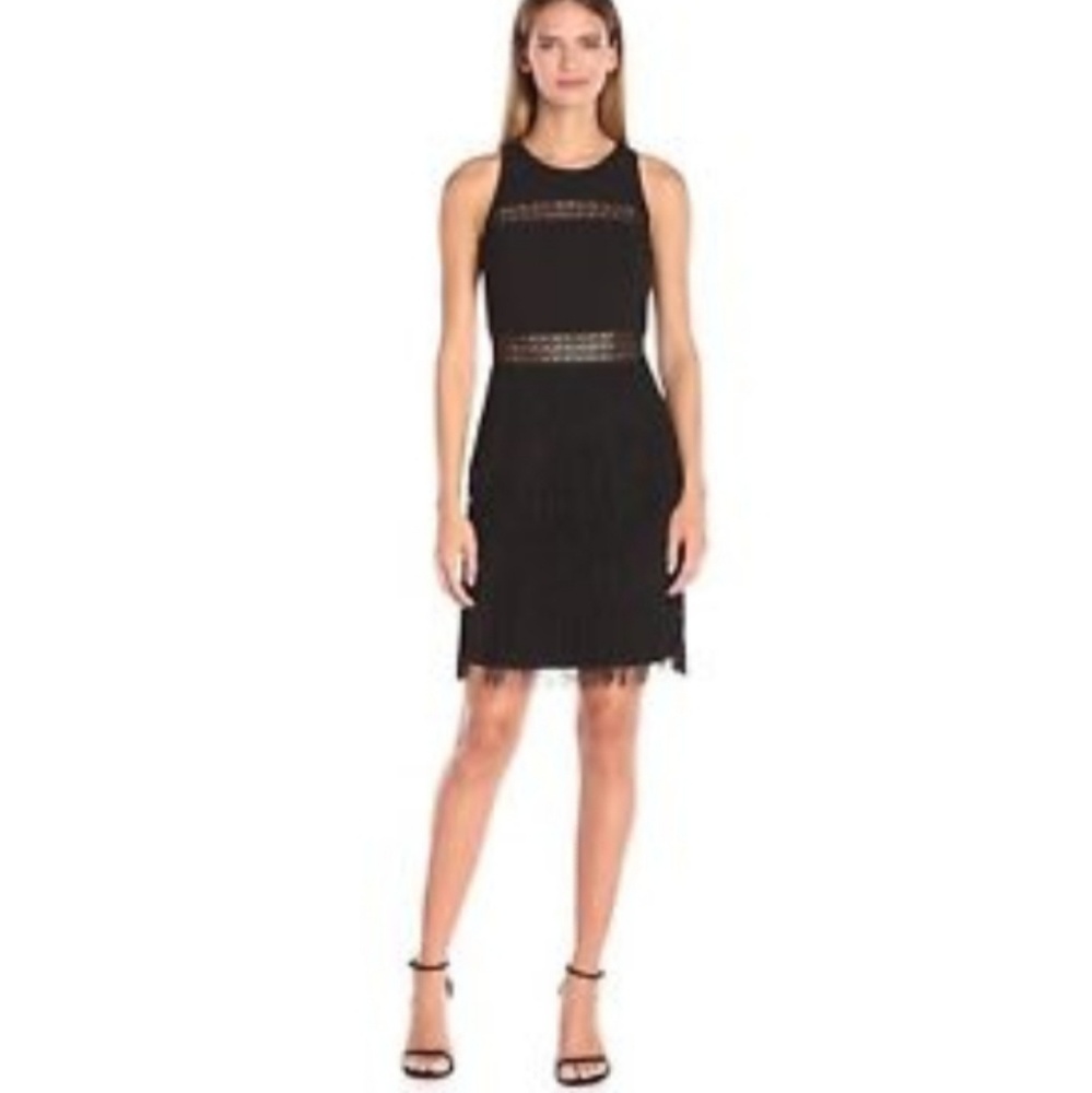 BLACK FRINGE DRESS BY AIDEN BY AIDEN MATTOX 6